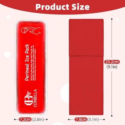 Perineal Ice Packs for Postpartum Recovery, Hot & Cold Postpartum Ice Packs - color: Red