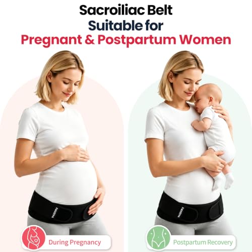 Sacroiliac SI Joint Hip Belt for Women Men - Lower Back Support Brace - size: PLUS (Hip Size 44-55 inch)’