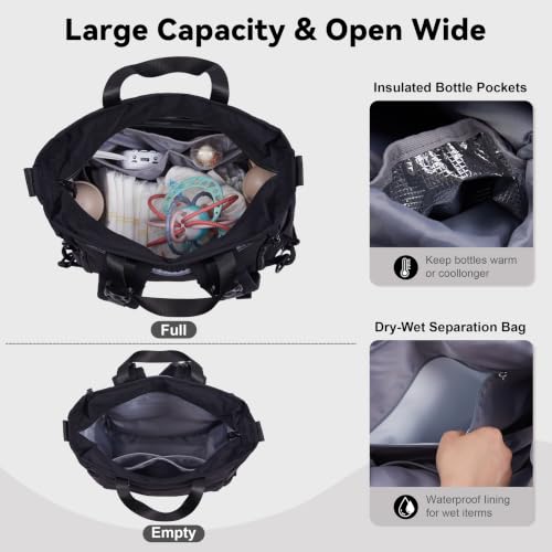 Diaper Bag Backpack Ultra-Lightweight Baby Diaper Bag (Black) - color: Black