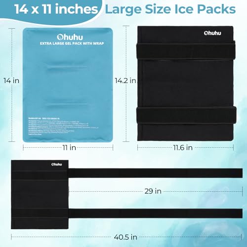 Ohuhu Ice Pack for Injuries Reusable X-Large 14"x11" Hot Cold Pack Wrap - color: Light Blue, size: 14"x11"(1 Pack)
