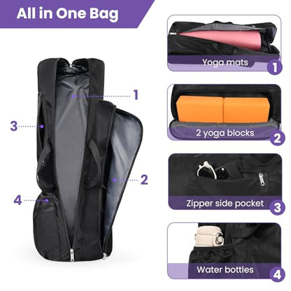 Yoga Mat Bag Carrier Large Capacity Yoga Backpack for Women