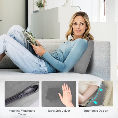 Lumbar Support Pillow for Recliner, Ergonomic Back Support Pillow - color: Grey