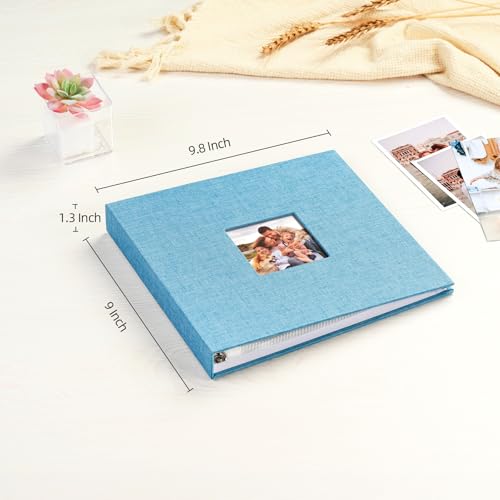 Mublalbum 8x8 Inch 3 Ring DIY Scrapbook Photo Album 40 Pages, Blue - color: Blue, size: 8x8 Inch 40 Pages