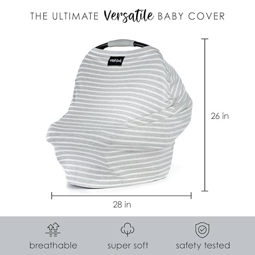 Milk Snob Original 5-in-1 Baby Nursing & Carseat Cover (Heather Grey)
