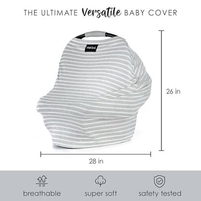 Milk Snob Original 5-in-1 Baby Nursing & Carseat Cover (Heather Grey)