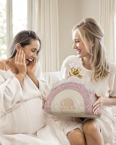Blissful Diary Diaper Caddy Organizer, Woven Cotton Rope, Blush Rainbow - color: Blush Rainbow