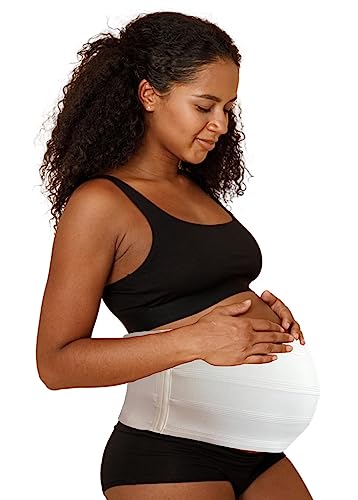 FlexaMed Maternity Pregnancy Belly Support Belt Brace, White Large - size: large, 38"-46"