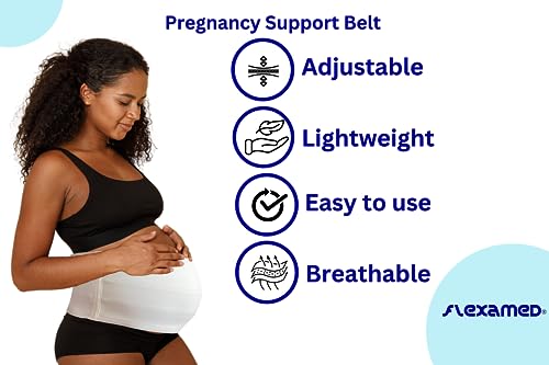 MaternaBelt FlexaMed Maternity Pregnancy Belly Support Belt Brace, White XL - size: x-large, 46"-54"