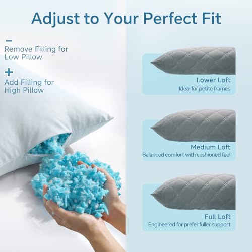 BEDELITE Cooling Body Pillow, Memory Foam Filled, Light Grey, 20x54 Inches - color: Grey