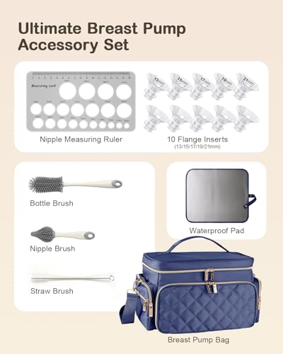 Breast Pump Bag Kit for Spectra S1/S2 with Flange Sizing Kit for 24mm - color: Blue