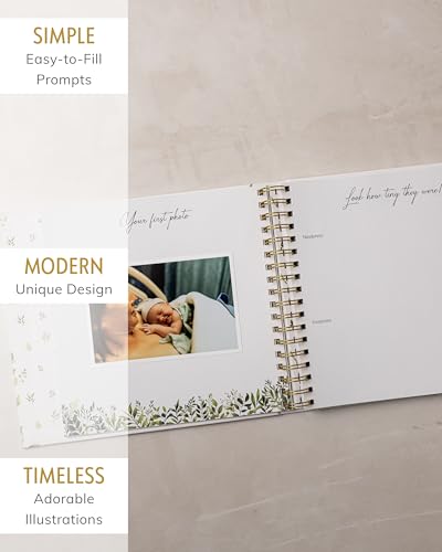Baby Memory Book, First 5 Years, Botanical Baby Journal and Keepsake - color: Botanical Bliss