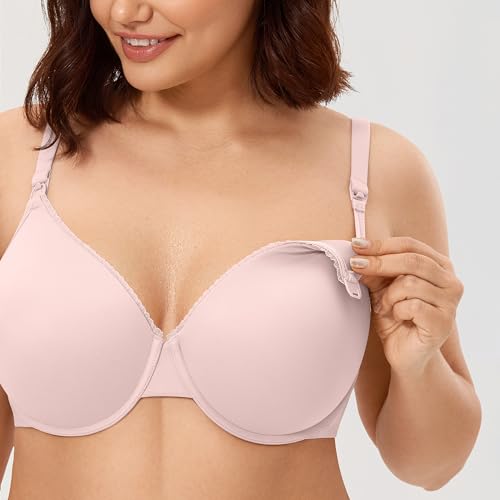 CALVENA Women's Lightly Padded Nursing Bra - color: Rose Smoked, size: 36B