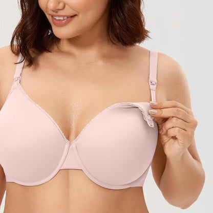 CALVENA Women's Lightly Padded Nursing Bra - color: Rose Smoked, size: 36B