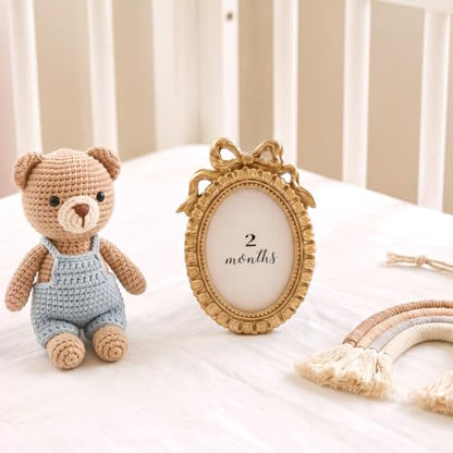 Novabright Baby Monthly Milestone Photo Frame Set, Bow Oval - style: Bow Oval