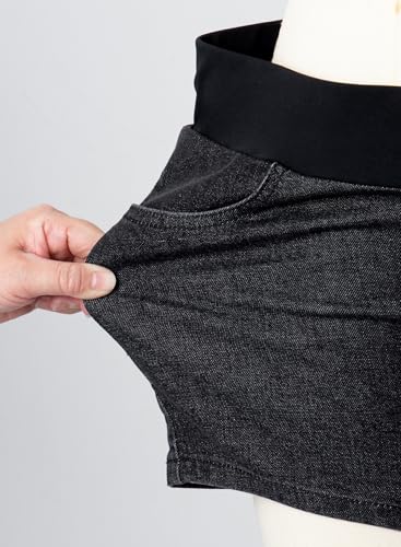 BLENCOT Maternity Jean Shorts Denim Pregnancy Classic Pockets Pregnancy - color: Black, size: Medium