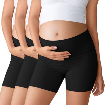 Ficerd 3 Pack Maternity Pajama Lounge Shorts - color: Black, Black, Black, size: XX-Large