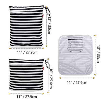 Damero Breast Pump Parts Bag with Place Mat, Black Strips - color: Black Strips