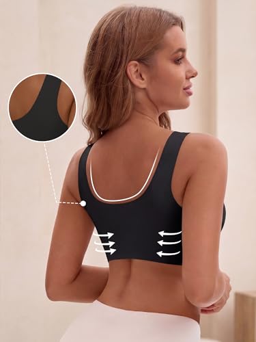 Allegra K Women Nursing Bra Crossover Maternity Pullover Sleep Bralette - color: Black, size: X-Large