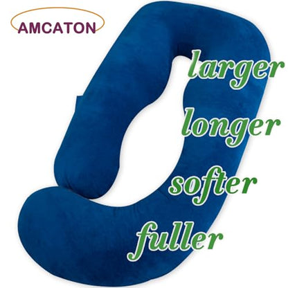 60 Inch Pregnancy Pillows for Sleeping (Blue) - color: Blue