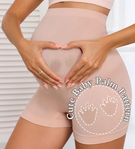 Maternity Shapewear Underwear for Under Dress Seamless Pregnancy Shorts Over Bump Belly Support Panties - size: Small