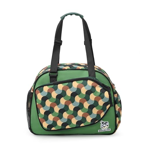 Boulder Bee Pickleball Tote Bag for Women with Paddle Holder - color: Green wave