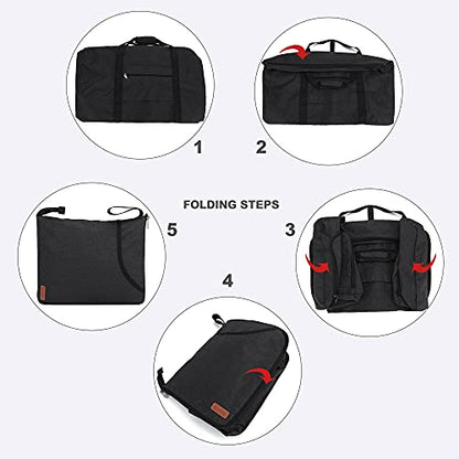 100L Duffle Bag for Travel, Extra Large Foldable Waterproof Duffel Bag - color: Black, size: 100L