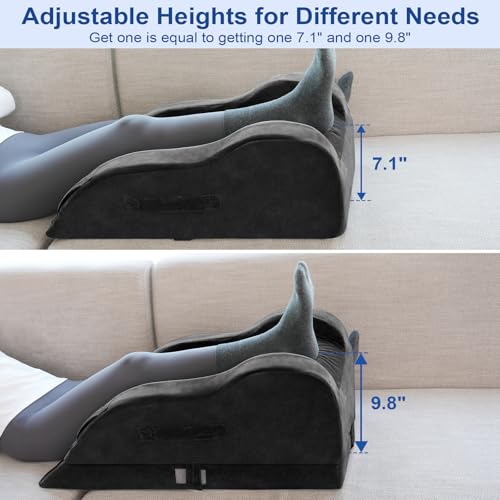 KingPavonini Leg Elevation Pillow for After Surgery, Single Leg, Black - color: Black, size: Single Leg