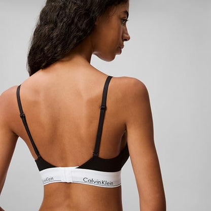 Calvin Klein Women's Modern Cotton Lightly Lined Triangle Wireless Bralette - color: Black, size: X-Large