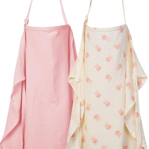 ANYEDDE 2-Pack Nursing Covers for Breastfeeding - Privacy Nursing Cover - color: D Pink & Bunny