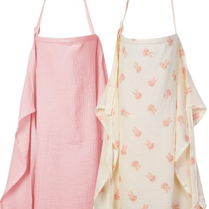 ANYEDDE 2-Pack Nursing Covers for Breastfeeding - Privacy Nursing Cover - color: D Pink & Bunny