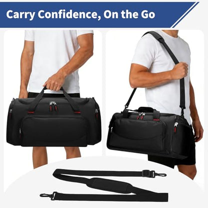 45L Gym Sport Duffle Bag for Men, Black - color: Black