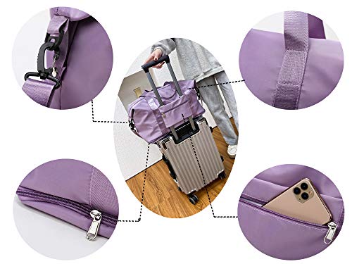 Expandable Travel Duffle Bag Weekender Carry on Bag for Women, Blue - color: Blue