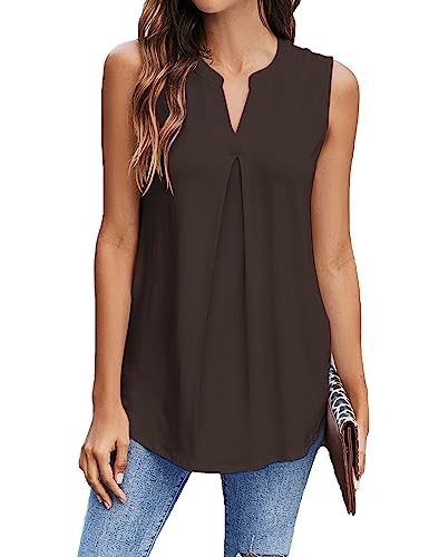 Newchoice Womens Tank Tops Sleeveless Summer Blouses - color: Brown, size: XX-Large