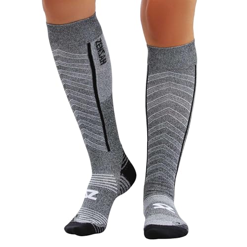 Zensah Featherweight Compression Socks for Women & Men - color: Heather Grey, size: Medium