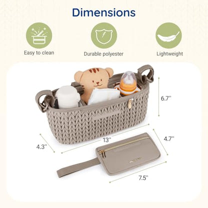 mommore Universal Stroller Organizer with Insulated Cup Holders - color: Light Cafe