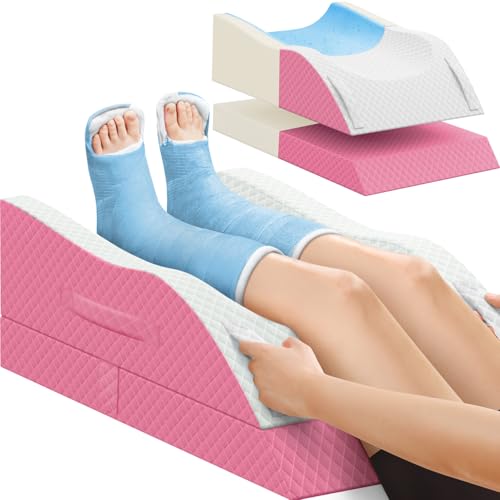 TranquilRelax Leg Elevation Pillows for After Surgery, Wedge Pillow, Pink - color: Pink, size: Double Leg