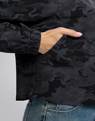 Soothfeel Women's Athletic Lightweight Jacket UPF 50+ Sun Protection Shirts - color: Grey Camo, size: Small