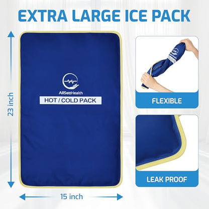 Extra Large Reusable Ice Pack for Injuries, Gel Ice Pack for Back Pain - style: Extra Large (23"×15")