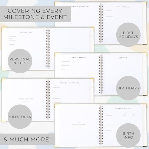 Keepsake Baby Memory Book for Boys and Girls - Timeless First 5 Year Book - color: Sage