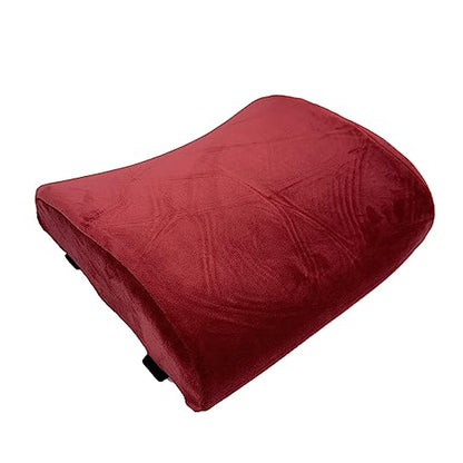 Bookishbunny Premium Memory Foam Lumbar Support Cushion Pillow (Burgundy) - color: Burgundy