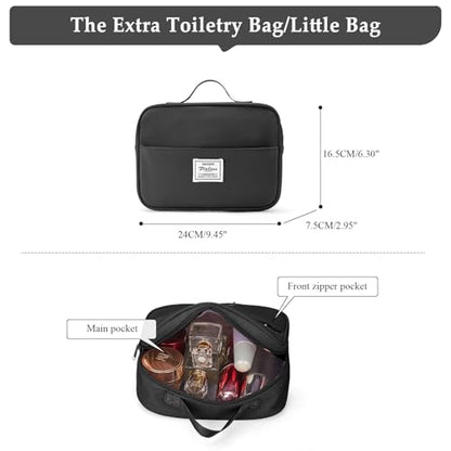 Weekender Bags for Women, Personal Item Travel Bag with Shoes Compartment - color: Black & Brown, size: Medium