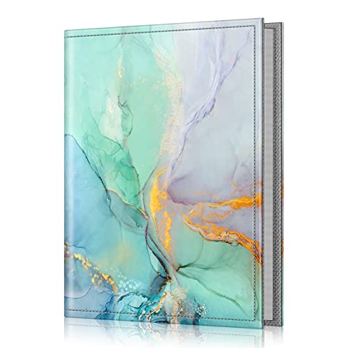 Fintie Photo Album 4x6 Photos - 52 Pockets Small Wallet Albums For Family - color: Emerald Marble