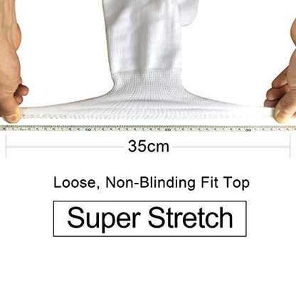 Busy Socks 4 Pack Crew Thin Non Binding Top Diabetic Socks for Men Women - color: 4 Pairs White, size: Large