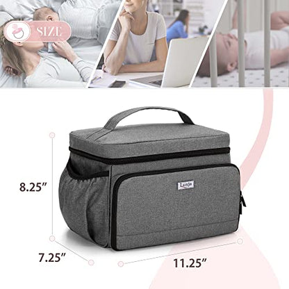 LUXJA Breast Pump Bag Compatible with Spectra S1 and S2, Gray - color: Gray