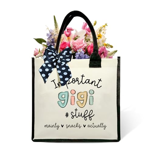 Important Stuff Shoulder Beach Bag - Canvas Tote Bag Gifts - color: Gigi