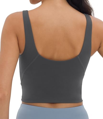 Foucome Nursing Tank Tops Longline Breastfeeding Workout Tops - color: Grey, size: Small