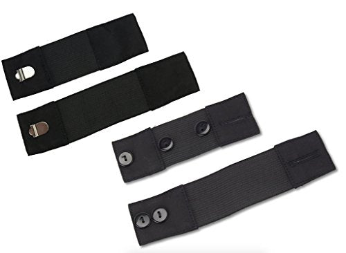 Self-Adjusting Button & Hook Waist Stretch Extender Helps Save on Maternity Clothes (4-pk: Small Hook + Button, Large Hook + Button)