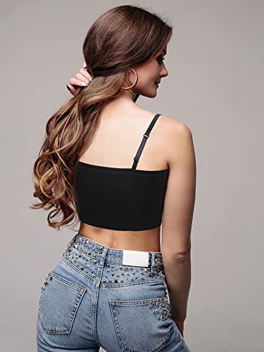 Bencailor 4 Pcs Lace Cami Top - color: Gray, Wine Red, Navy Blue, Black, size: Small