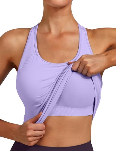 Women's Seamless Side-Ruched Racerback Tank Top - color: Light Purple, size: X-Small