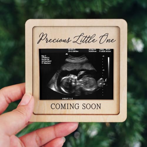 Hangwoous Pregnancy Announcement Ultrasound Frame Surprise Box - color: Wood